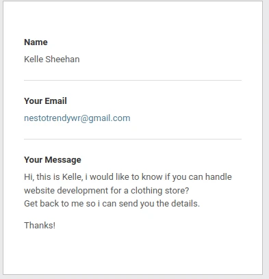 contact form submission